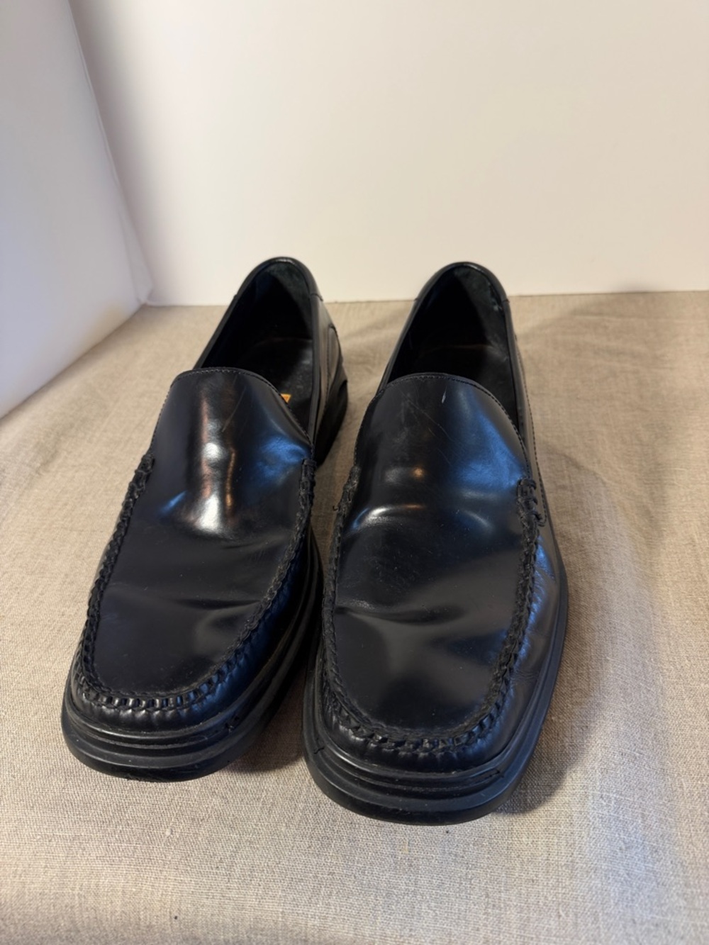 Cole Haan Nike Air Classic Black Men's Leather Slip-On Loafers 12M S172